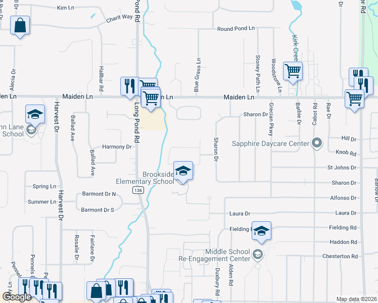 map of restaurants, bars, coffee shops, grocery stores, and more near 42 Erath Drive in Rochester