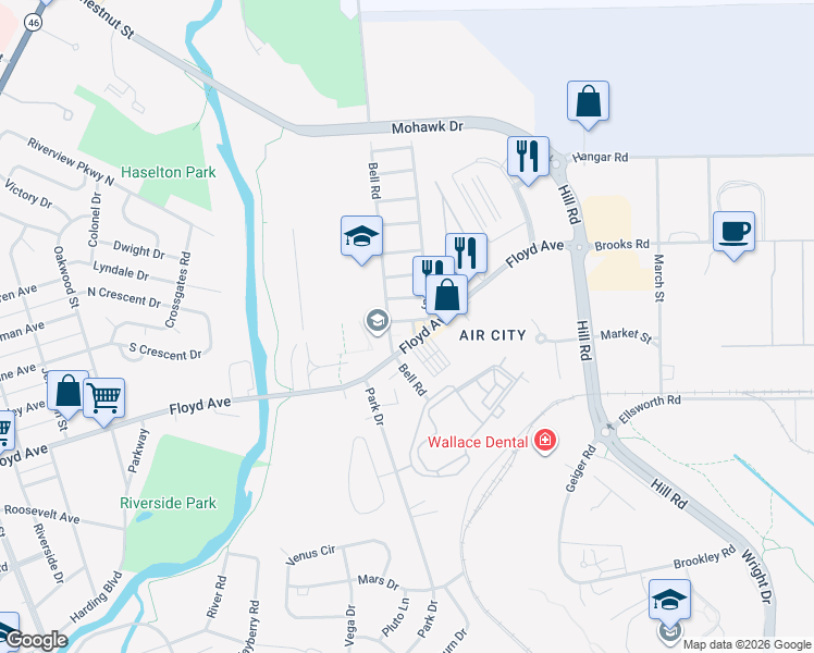 map of restaurants, bars, coffee shops, grocery stores, and more near 208 Bell Road in Rome