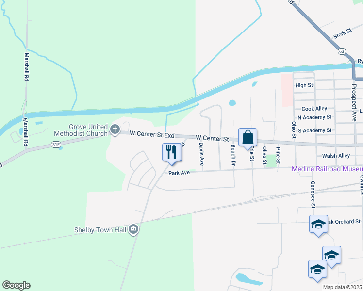 map of restaurants, bars, coffee shops, grocery stores, and more near in Medina