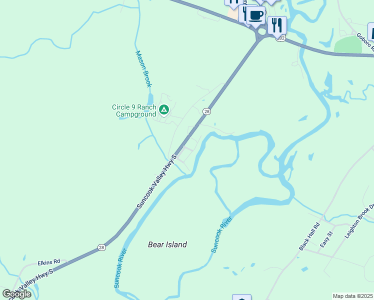 map of restaurants, bars, coffee shops, grocery stores, and more near 796 Suncook Valley Highway South in Epsom