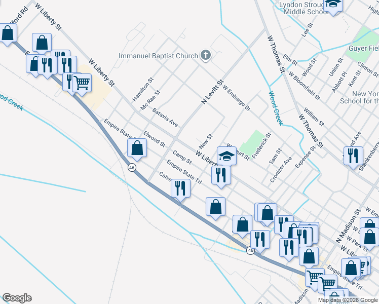 map of restaurants, bars, coffee shops, grocery stores, and more near 823 West Liberty Street in Rome