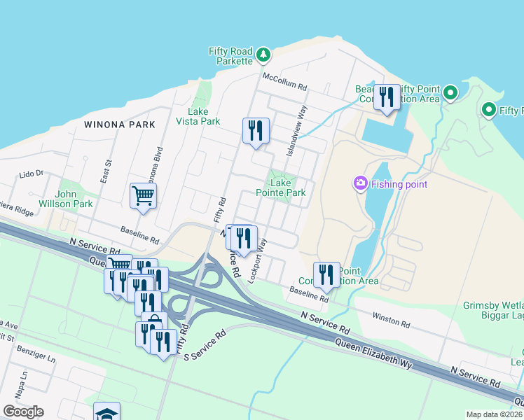 map of restaurants, bars, coffee shops, grocery stores, and more near 18 Westhampton Way in Hamilton