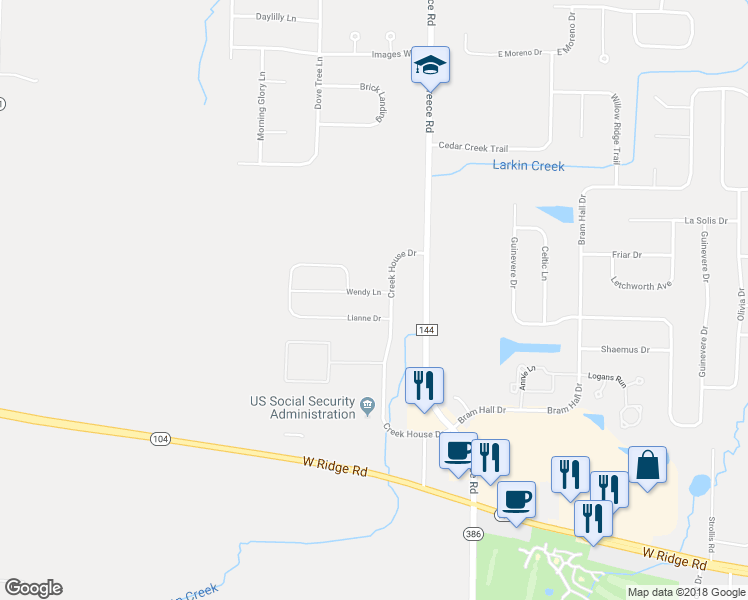 map of restaurants, bars, coffee shops, grocery stores, and more near 13 Wendy Lane in Rochester