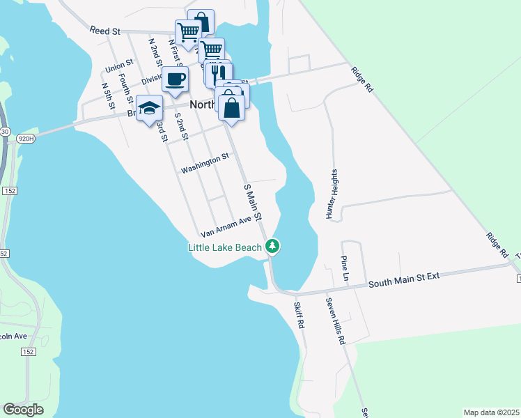 map of restaurants, bars, coffee shops, grocery stores, and more near 432 South Main Street in Northville