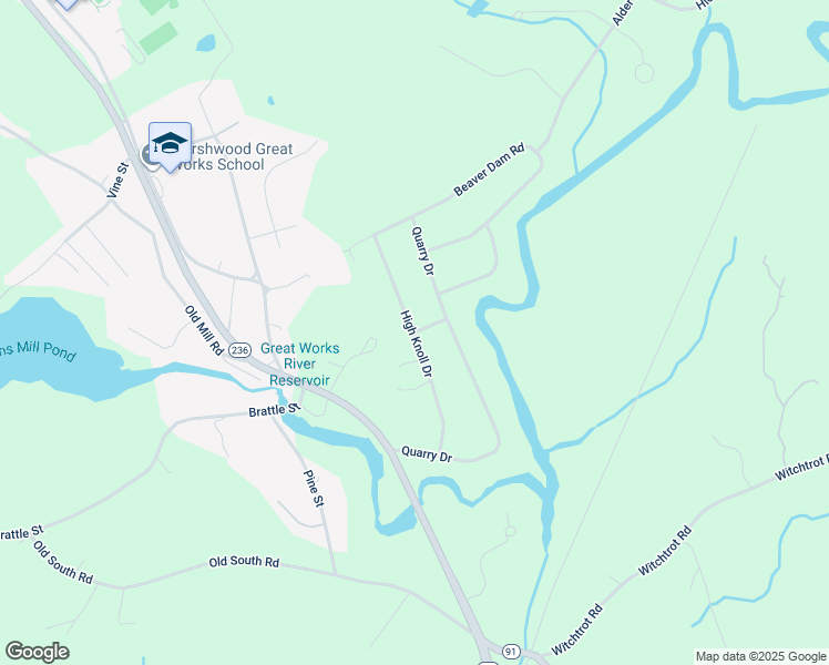 map of restaurants, bars, coffee shops, grocery stores, and more near 1 Cottontail Path in South Berwick