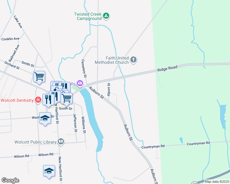 map of restaurants, bars, coffee shops, grocery stores, and more near 6043 Alport Street in Wolcott
