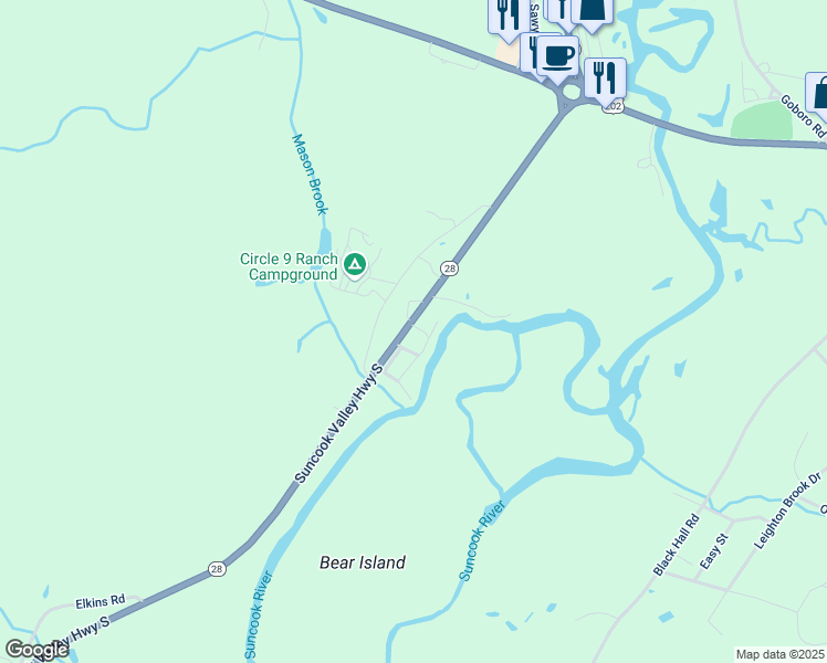 map of restaurants, bars, coffee shops, grocery stores, and more near 796 Suncook Valley Highway South in Epsom