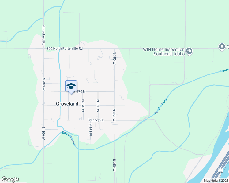 map of restaurants, bars, coffee shops, grocery stores, and more near 347 West 170 North in Blackfoot