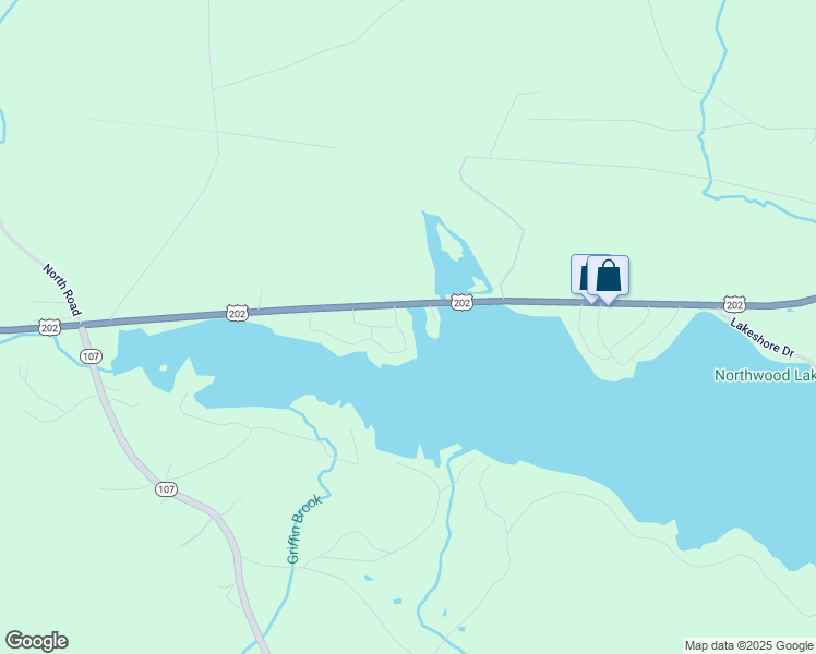 map of restaurants, bars, coffee shops, grocery stores, and more near 17 Lake Sites Drive in Northwood