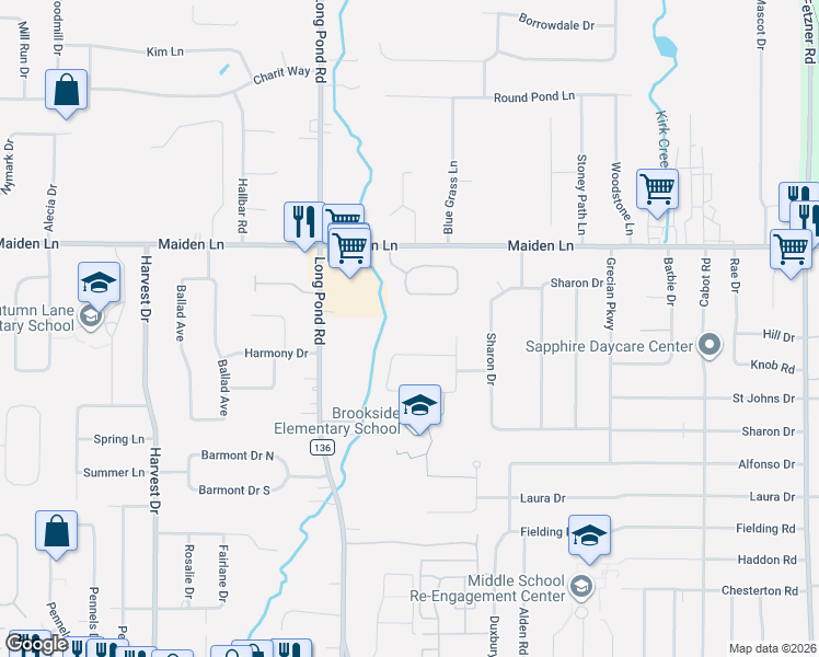 map of restaurants, bars, coffee shops, grocery stores, and more near 84 Erath Drive in Rochester