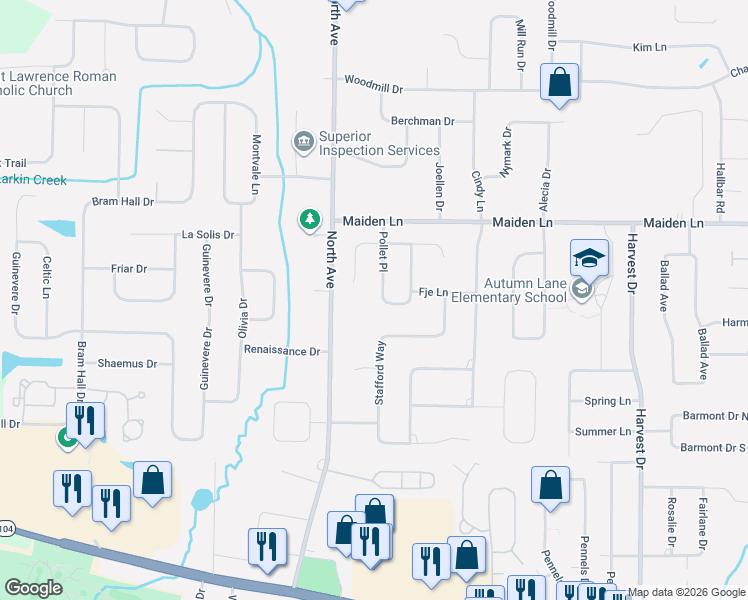 map of restaurants, bars, coffee shops, grocery stores, and more near 113 Pollet Place in Rochester