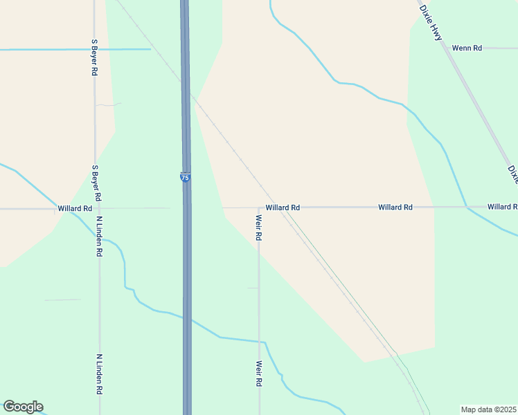 map of restaurants, bars, coffee shops, grocery stores, and more near 4210 Willard Road in Birch Run