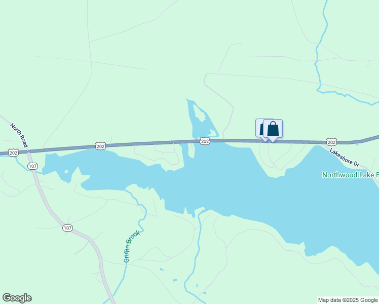 map of restaurants, bars, coffee shops, grocery stores, and more near 17 Lake Sites Drive in Northwood