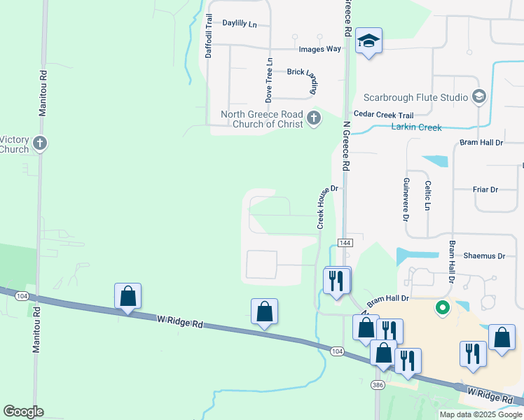 map of restaurants, bars, coffee shops, grocery stores, and more near 66 Wendy Lane in Rochester