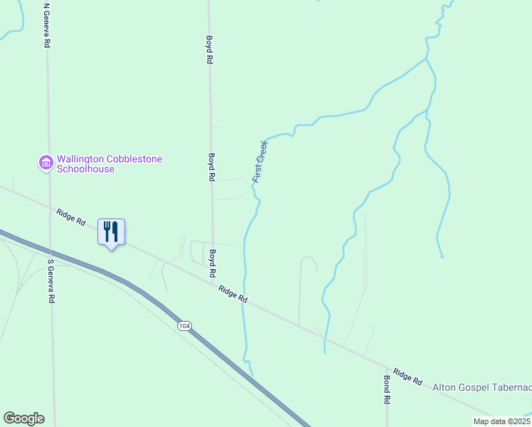 map of restaurants, bars, coffee shops, grocery stores, and more near 6118 Boyd Road in Sodus