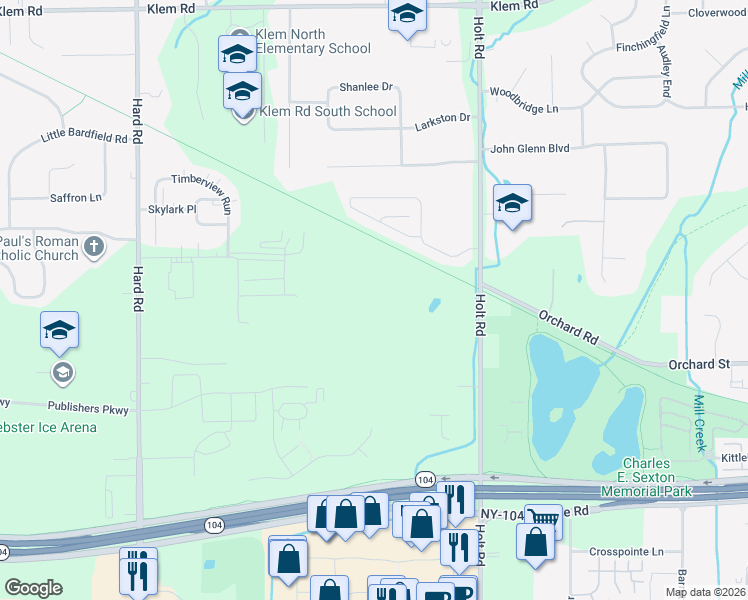 map of restaurants, bars, coffee shops, grocery stores, and more near 799 Holt Road in Webster