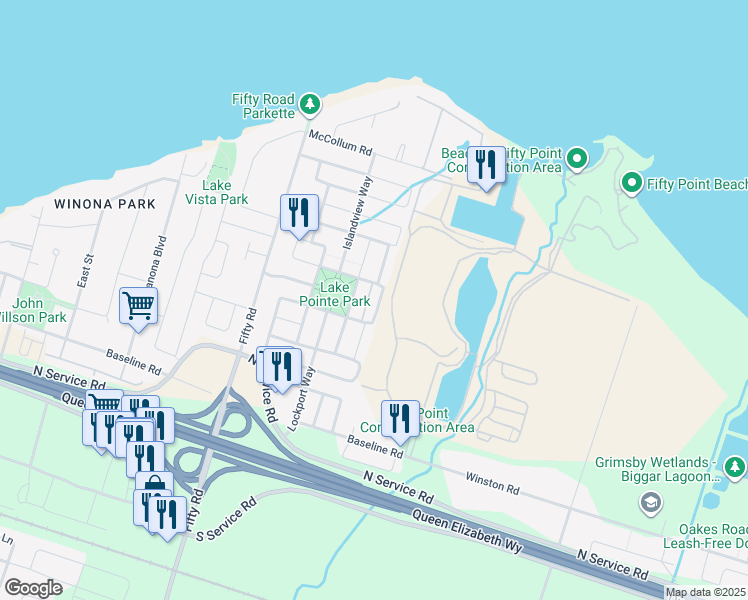 map of restaurants, bars, coffee shops, grocery stores, and more near 21 Hartland Road in Hamilton