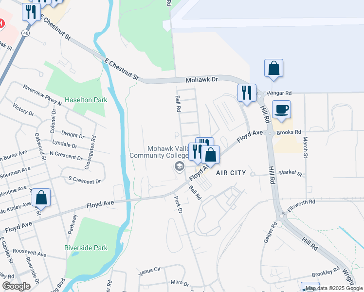 map of restaurants, bars, coffee shops, grocery stores, and more near 409 Bell Road in Rome