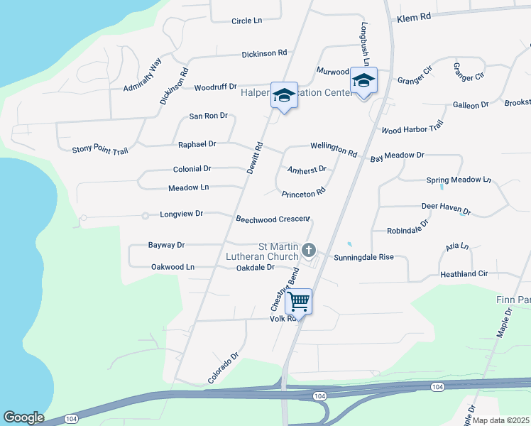 map of restaurants, bars, coffee shops, grocery stores, and more near 241 Royal Parkway in Webster