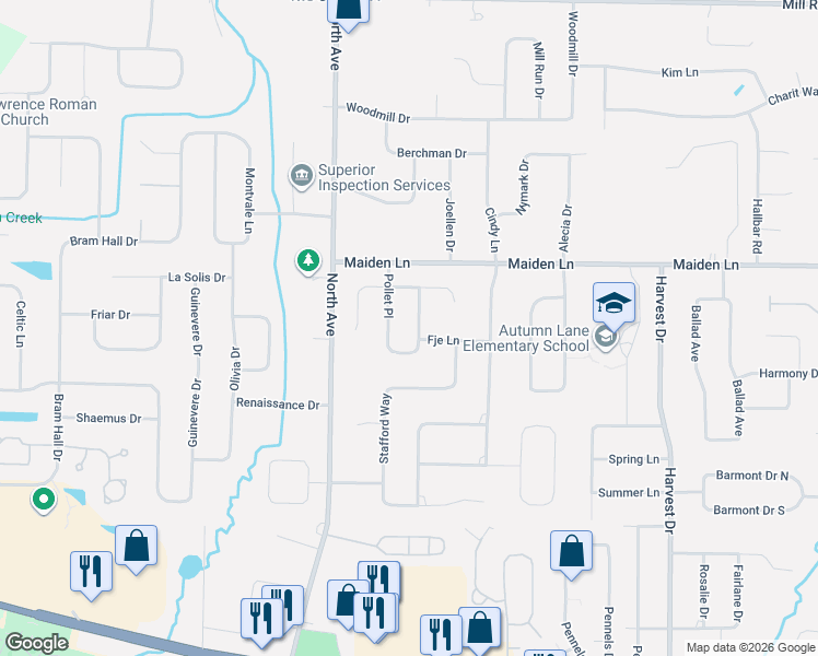 map of restaurants, bars, coffee shops, grocery stores, and more near 190 Pollet Place in Rochester
