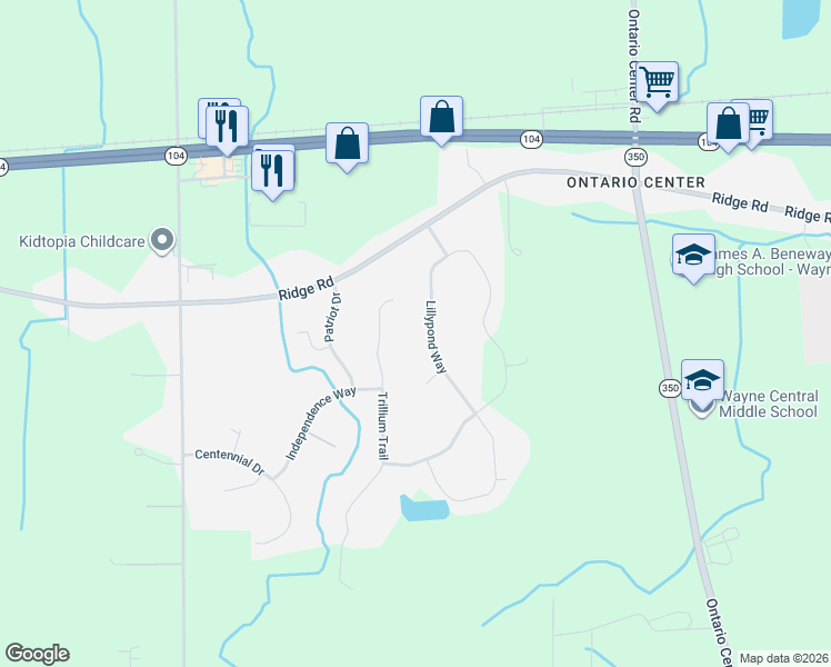 map of restaurants, bars, coffee shops, grocery stores, and more near 6157 Lillypond Way in Ontario