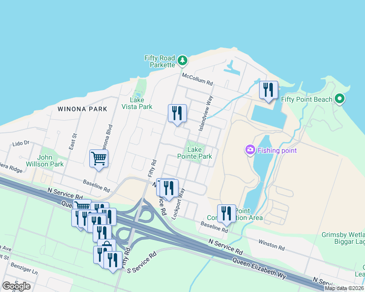 map of restaurants, bars, coffee shops, grocery stores, and more near 63 Westhampton Way in Hamilton
