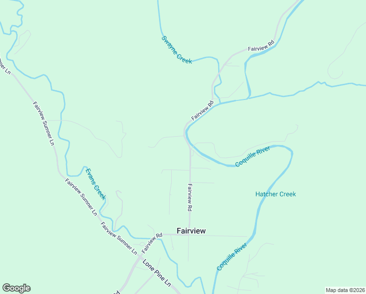 map of restaurants, bars, coffee shops, grocery stores, and more near 58807 Fairview Road in Coquille