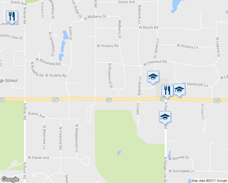 map of restaurants, bars, coffee shops, grocery stores, and more near 11231 Mulberry Drive in Mequon