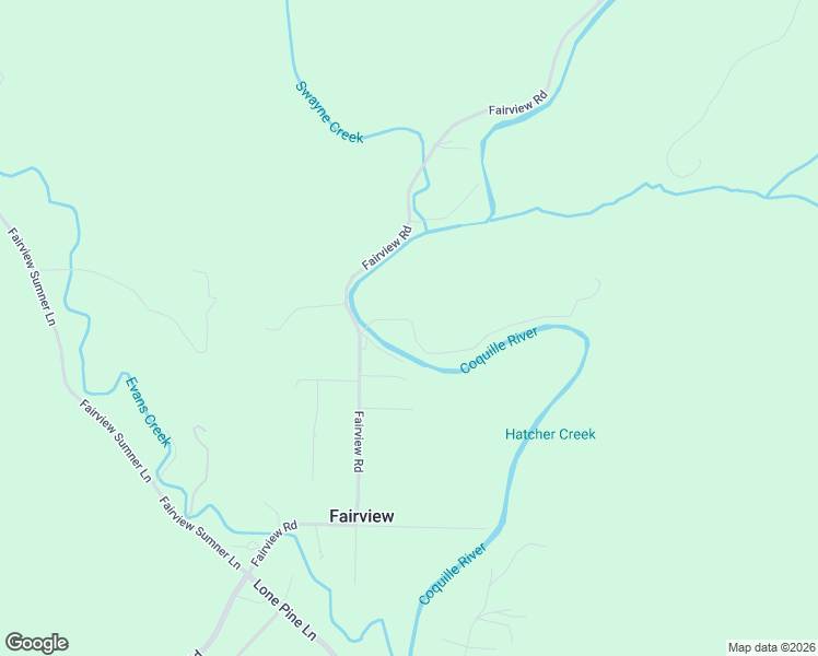 map of restaurants, bars, coffee shops, grocery stores, and more near 58807 Fairview Road in Coquille