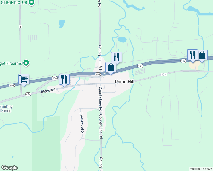 map of restaurants, bars, coffee shops, grocery stores, and more near in Union Hill