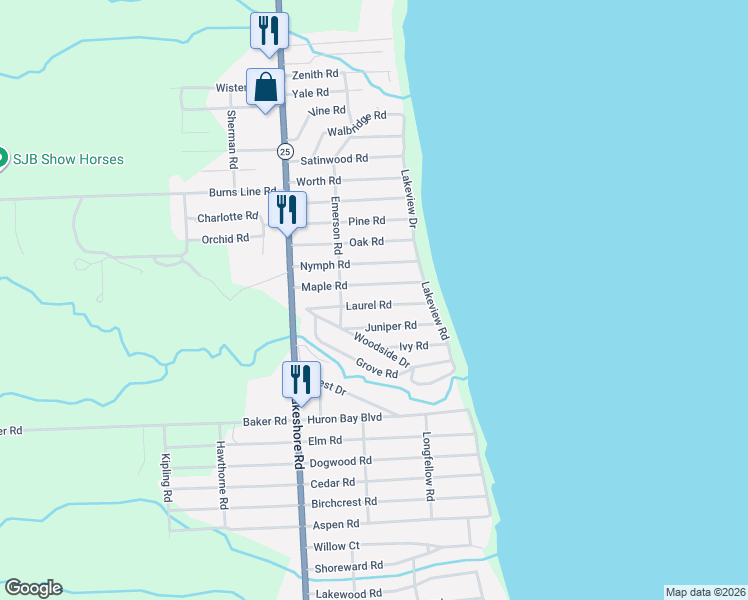map of restaurants, bars, coffee shops, grocery stores, and more near 7355 Laurel Road in Lexington