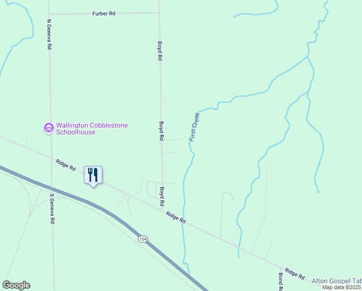 map of restaurants, bars, coffee shops, grocery stores, and more near 6118 Boyd Road in Sodus