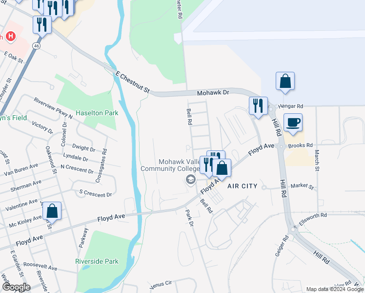 map of restaurants, bars, coffee shops, grocery stores, and more near 409 Bell Road in Rome