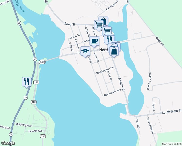 map of restaurants, bars, coffee shops, grocery stores, and more near 221 South 3rd Street in Northville