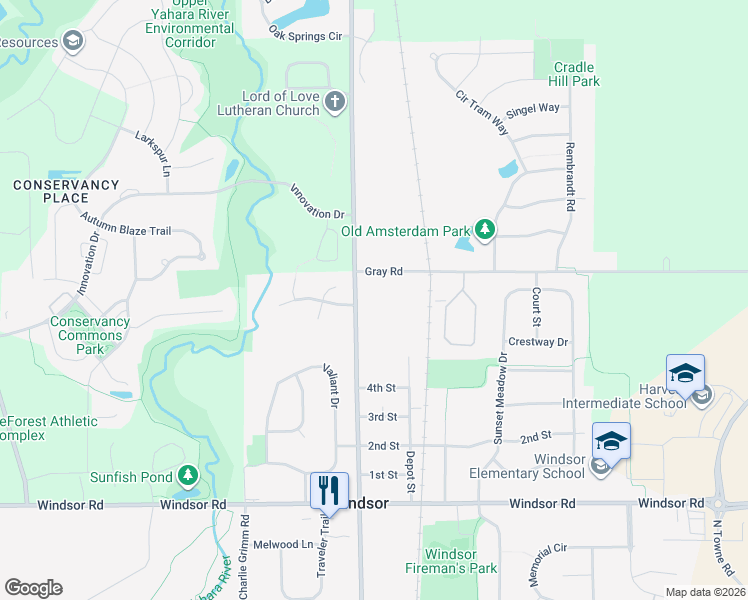 map of restaurants, bars, coffee shops, grocery stores, and more near 4489 Diamond Drive in DeForest
