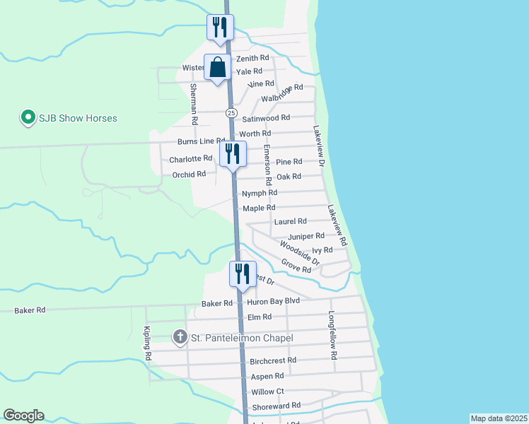 map of restaurants, bars, coffee shops, grocery stores, and more near 7269 Laurel Road in Lexington