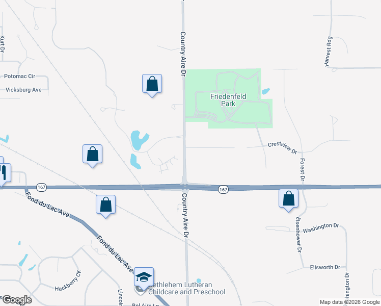 map of restaurants, bars, coffee shops, grocery stores, and more near W140N11284 Country Aire Drive in Cedarburg