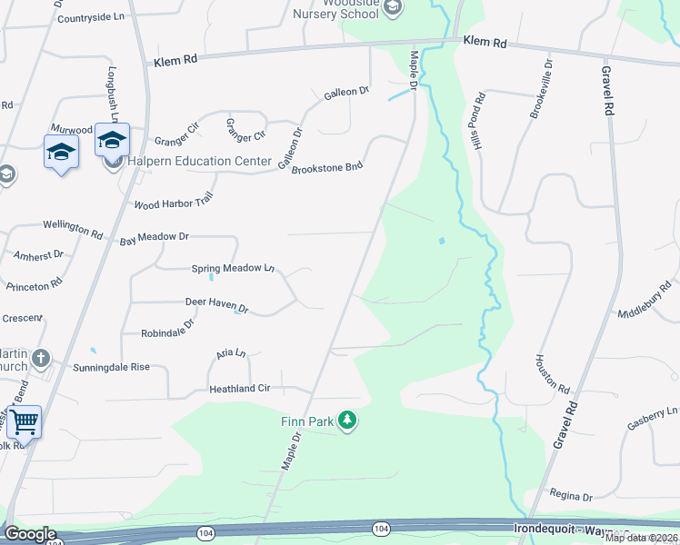 map of restaurants, bars, coffee shops, grocery stores, and more near 552 Spring Meadow Lane in Webster