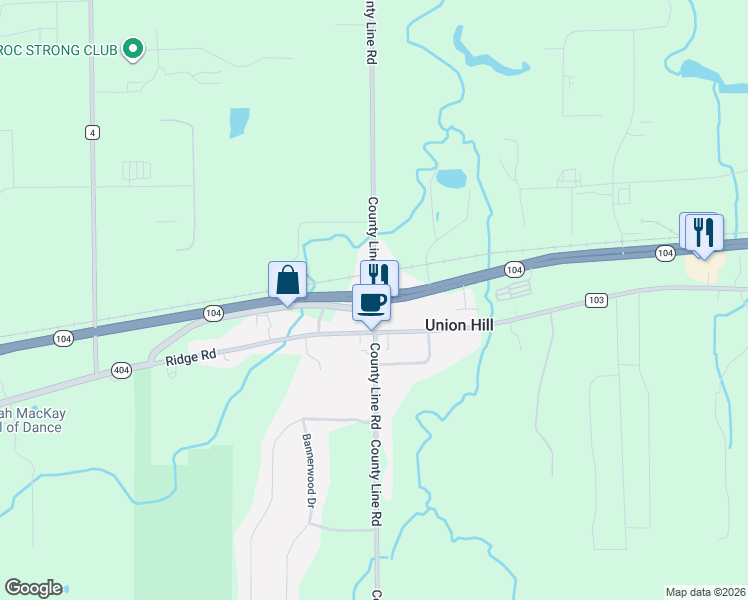map of restaurants, bars, coffee shops, grocery stores, and more near 2 New York 104 in Ontario