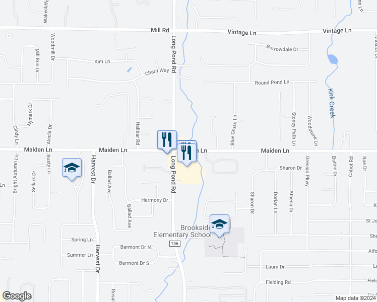 map of restaurants, bars, coffee shops, grocery stores, and more near 1843 Maiden Lane in Rochester