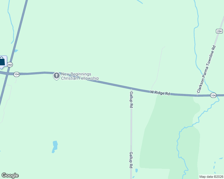 map of restaurants, bars, coffee shops, grocery stores, and more near 7216 West Ridge Road in Brockport