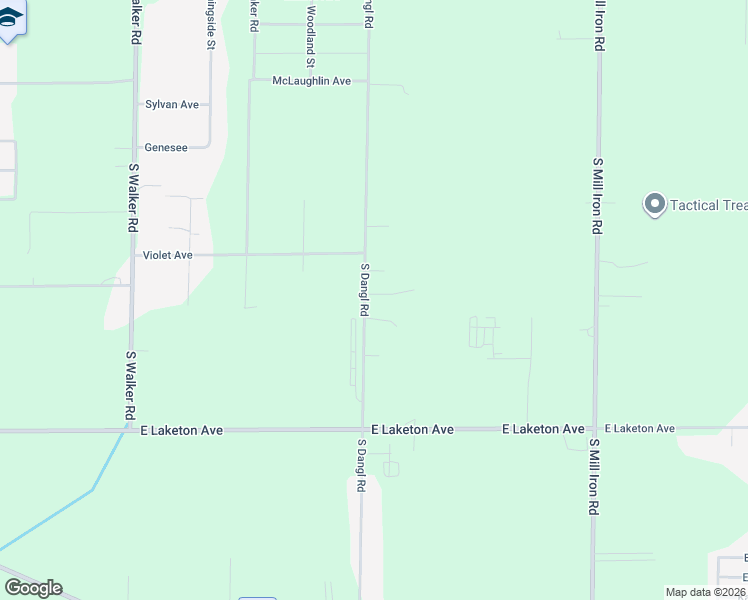 map of restaurants, bars, coffee shops, grocery stores, and more near 1574 South Dangl Road in Muskegon