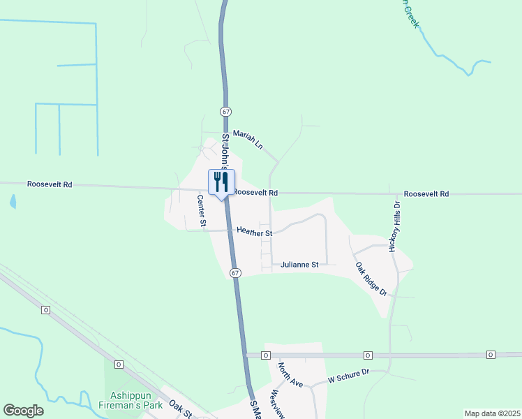 map of restaurants, bars, coffee shops, grocery stores, and more near N887 Amanda Street in Oconomowoc