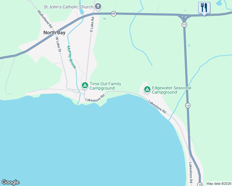 map of restaurants, bars, coffee shops, grocery stores, and more near 2208 Lakeshore Drive in Blossvale
