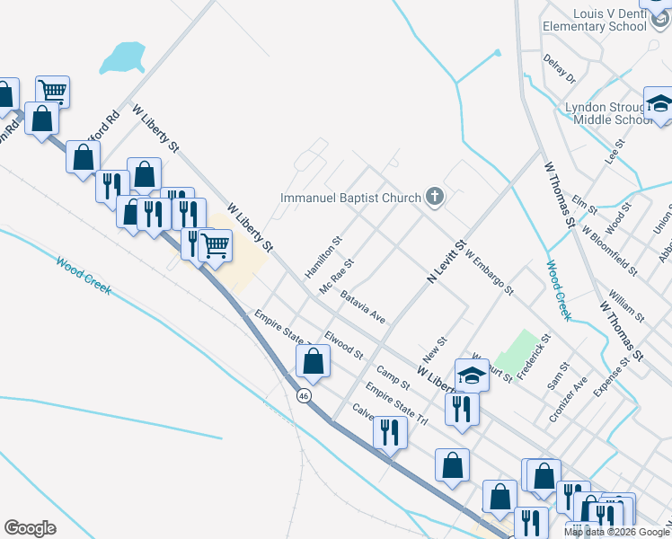 map of restaurants, bars, coffee shops, grocery stores, and more near 209 Mc Rae Street in Rome