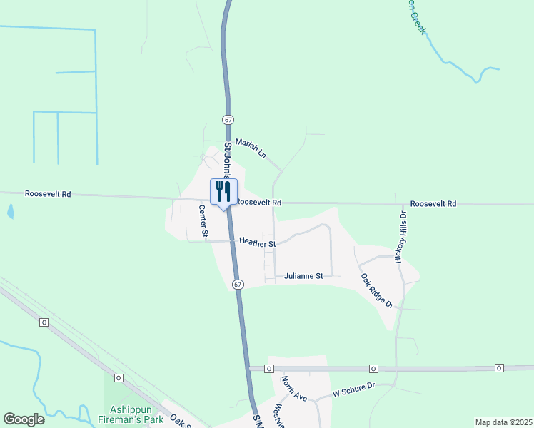 map of restaurants, bars, coffee shops, grocery stores, and more near N887 Amanda Street in Oconomowoc