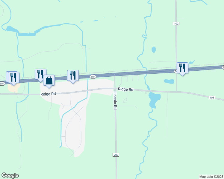 map of restaurants, bars, coffee shops, grocery stores, and more near 658 Ridge Road in Ontario