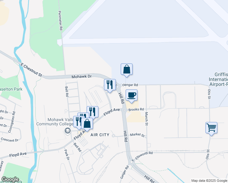 map of restaurants, bars, coffee shops, grocery stores, and more near 443 New York 825 in Rome