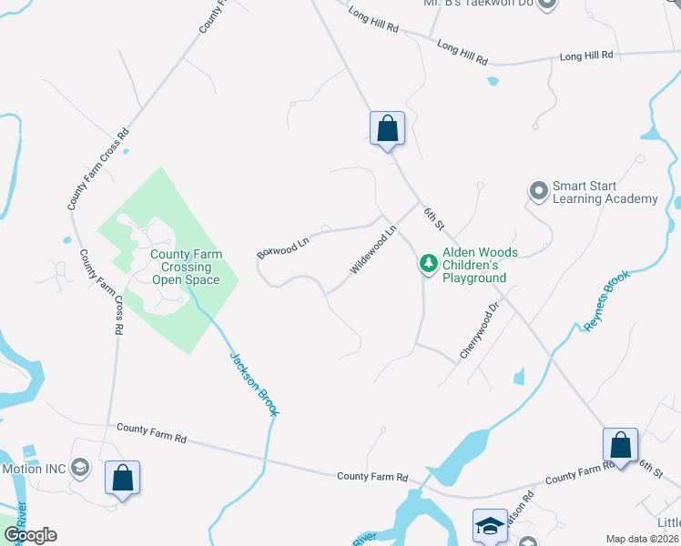 map of restaurants, bars, coffee shops, grocery stores, and more near 118 Boxwood Lane in Dover