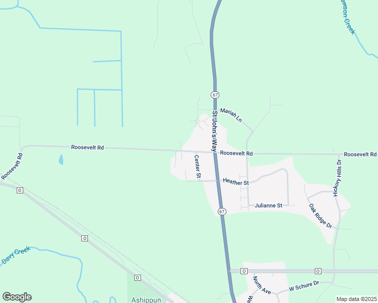 map of restaurants, bars, coffee shops, grocery stores, and more near W2530 Roosevelt Road in Ixonia